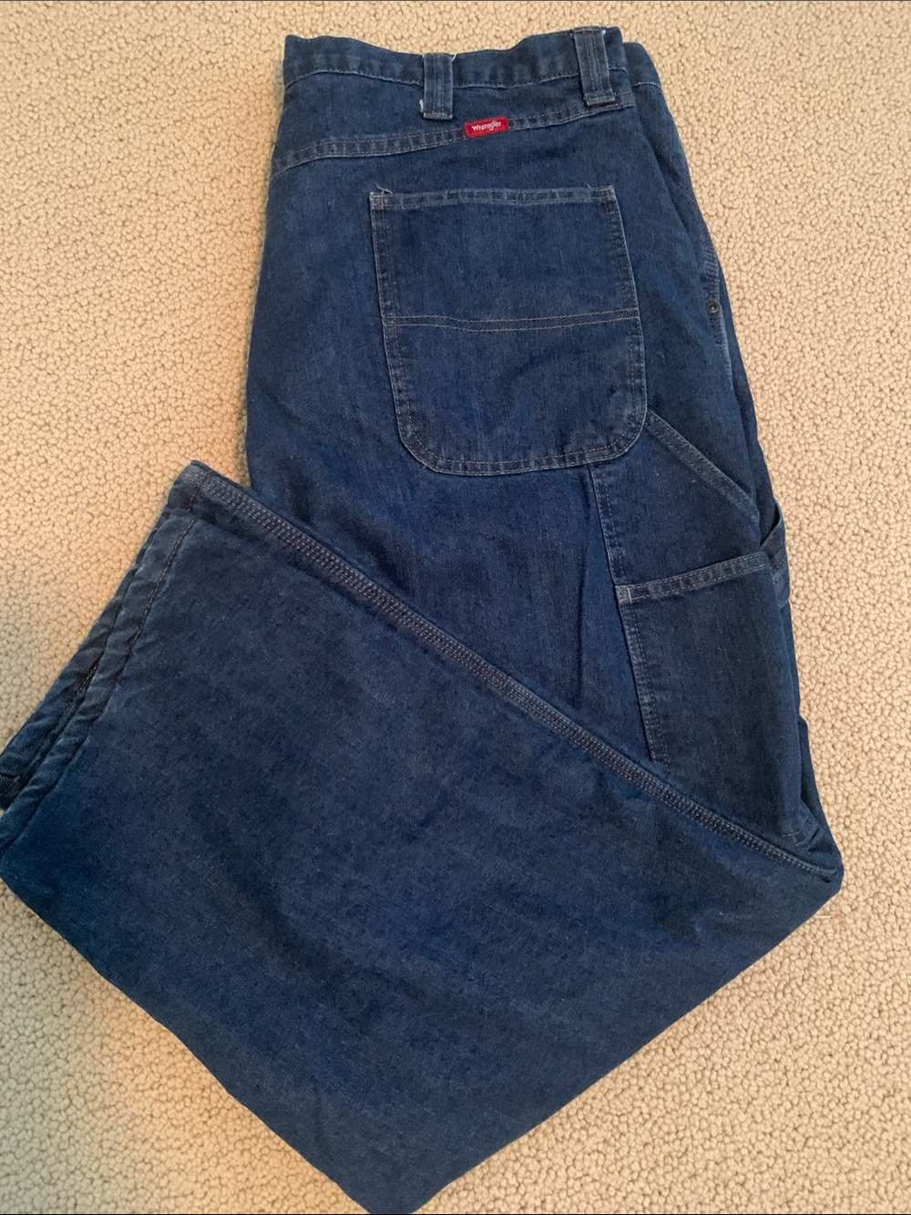Wrangler Lined Relaxed Fit Dark Blue Jeans Outdoor Workman’s Jeans - Picture 6 of 7